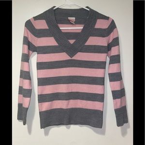 xhilaration pink & gray stripped sweater